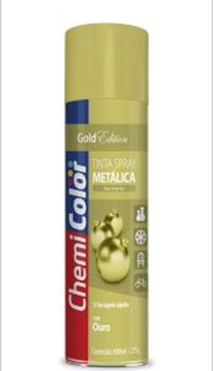 TINTA SPRAY METALICA 400ML OURO - CHEMICOLOR