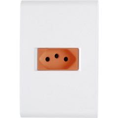 TOMADA DE EMBUTIR COM PLACA VERMELHA 2P+T 20A LIZ - TRAMONTINA