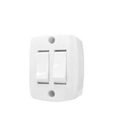 INTERRUPTOR DE SOBREPOR 2 TECLA RETANGULAR 6A BRANCO - ILUMI