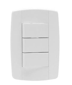 INTERRUPTOR DE EMBUTIR 3 TECLA COM PLACA SIMPLES 10A LEV BRANCO - ILUMI