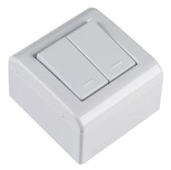 INTERRUPTOR DE SOBREPOR 2 TECLA RETANGULAR LIZFLEX 10A BRANCO - TRAMONTINA
