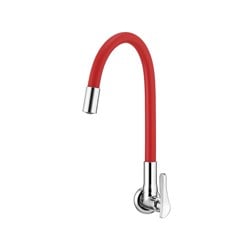 TORNEIRA METAL PAREDE BICA MOVEL FLEXIVEL R27 1/2 1/4V VERMELHA - LORENZETTI