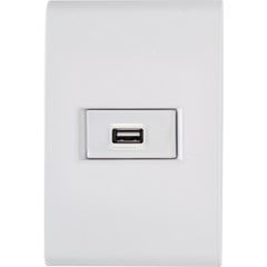 TOMADA DE EMBUTIR COM PLACA 01 USB 1.5A LIZ BRANCA BIVOLT - TRAMONTINA
