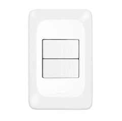 INTERRUPTOR DE EMBUTIR 2 TECLA COM PLACA SIMPLES 10A PIAL POP BRANCO - PIAL