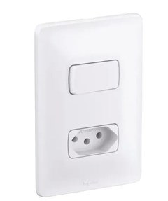 INTERRUPTOR DE EMBUTIR 1 TECLA+TOMADA COM PLACA 10A ZEFFIA BRANCO- PIAL