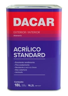 TINTA ACRILICA FOSCO 18LT STANDARD CINZA ARABESCO - DACAR