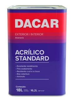 TINTA ACRILICA FOSCO 18LT STANDARD FEIJAO MOYASHI - DACAR