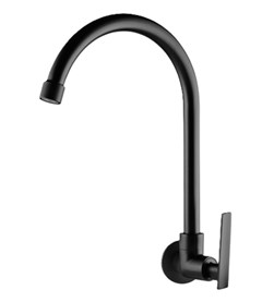 TORNEIRA METAL COZINHA PAREDE BICA MOVEL 1/2 B37 1/4V PRETA - LORENZETTI