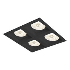 LUMINARIA EMBUTIR FLAT 4 PAR16 GU10 200W PRETO BIVOLT - NEWLINE