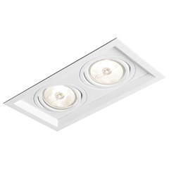 LUMINARIA EMBUTIR RECUADO 2 AR111 GU10 100W BRANCO BIVOLT - NEWLINE