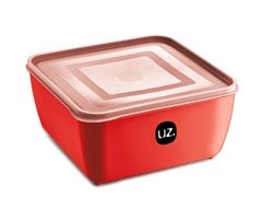 POTE PLASTICO MULTIUSO PREMIUM QUADRADO 5L VERMELHO - UZ. UTILIDADES
