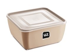 POTE PLASTICO MULTIUSO PREMIUM QUADRADO 2 5L CAPUCCINO - UZ. UTILIDADES