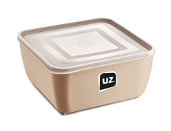 POTE PLASTICO MULTIUSO PREMIUM QUADRADO 1 5L CAPUCCINO - UZ. UTILIDADES