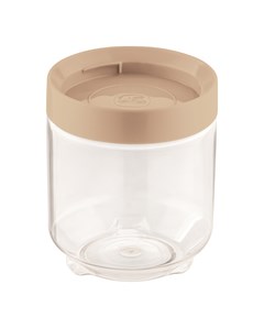 POTE PLASTICO ORGANIZADOR 600ML TRANSPARENTE/CAPUCCINO - UZ. UTILIDADES