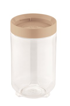 POTE PLASTICO ORGANIZADOR 900ML TRANSPARENTE/CAPUCCINO - UZ. UTILIDADES