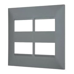 PLACA 4X4 P/ MODULO PIAL PLUS 2+2P AFASTADO CINZA - PIAL