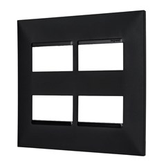 PLACA 4X4 P/ MODULO PIAL PLUS 2+2P AFASTADO PRETA - PIAL