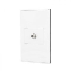 TOMADA DE EMBUTIR COM PLACA PARA TV SAT COAXIAL ULTRA LAR BRANCA - INTERNEED
