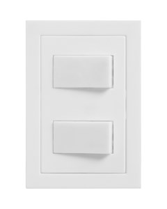 INTERRUPTOR DE EMBUTIR 2 TECLA COM PLACA SIMPLES BRANCO - DICOMPEL