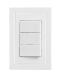 INTERRUPTOR DE EMBUTIR 3 TECLA COM PLACA SIMPLES BRANCO - DICOMPEL