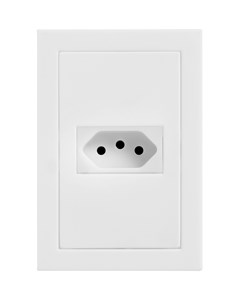 TOMADA DE EMBUTIR COM PLACA 2P+T 10A BRANCA - EKRON