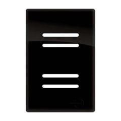 PLACA 4X2 P/INTERRUPTOR C/SUPORTE 4 PONTOS HORIZONTAL PRETO/GRAFITE - DICOMPEL