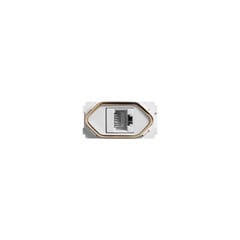 MODULO P/ 1 TOMADA RJ45 BRANCO/GOLD - DICOMPEL