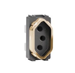 MODULO P/ 1 TOMADA RJ45 PRETO/GRAFITE/GOLD - DICOMPEL