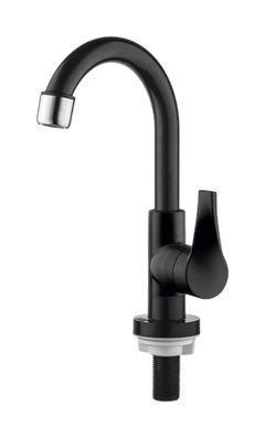 TORNEIRA PLASTICA LAVATORIO MESA BICA MOVEL 1/2 1/4V TWIST PRETA - HERC