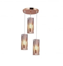 PENDENTE MIRAGE ZEBRA 3XE27 10X27X100CM COBRE BIVOLT - LLUMM