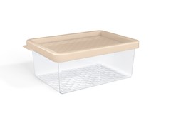 ORGANIZADOR PLASTICO MULTIUSO 600ML TRANSPARENTE/CAPUCCINO - UZ. UTILIDADES