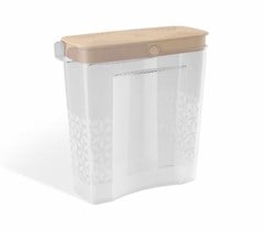 POTE PLASTICO PORTA SABAO EM PO TRANSPARENTE/CAPUCCINO - UZ. UTILIDADES