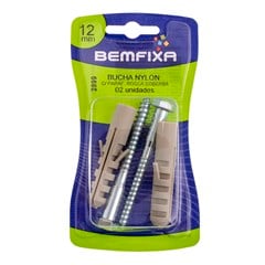 PARAFUSO SEXTAVADO ROSCA SOBERBA C/BUCHA N 12 2PCS - BEMFIXA