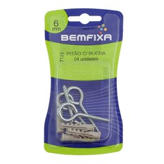 PITAO 3.3X53 ZINCADO C/BUCHA N 6 4PCS - BEMFIXA