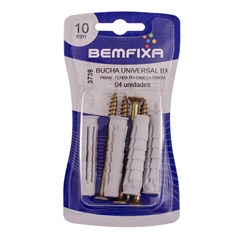 PARAFUSO P/MADEIRA PHILIPS CABECA CHATA C/BUCHA UNIVERSAL N 10 4PCS - BEMFIXA