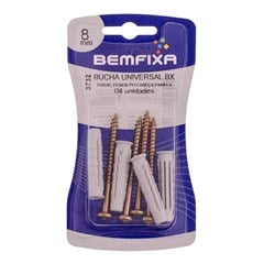 PARAFUSO P/MADEIRA PHILIPS CABECA DE PANELA C/BUCHA UNIVERSAL N 8 4PCS - BEMFIXA