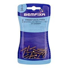 PARAFUSO P/MADEIRA PHILIPS CABECA CHATA 3.0X16 C/20PCS - BEMFIXA