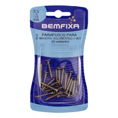 PARAFUSO P/MADEIRA PHILIPS CABECA CHATA 3.5X25 C/20PCS - BEMFIXA