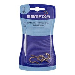 GANCHO P/MADEIRA BICROMATIZADO 15X30 C/5PCS - BEMFIXA