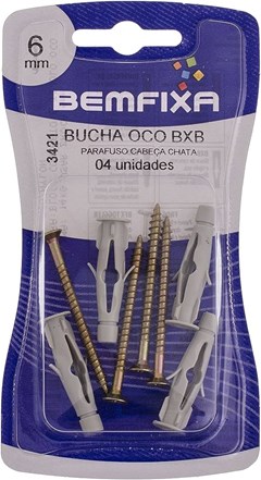 PARAFUSO PHILIPS CABECA CHATA 4.0X50 C/BUCHA OCO N 6 C/02PCS- BEMFIXA