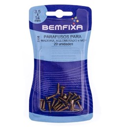 PARAFUSO P/MADEIRA PHILIPS CABECA CHATA 3.5X14 C/10PCS - BEMFIXA