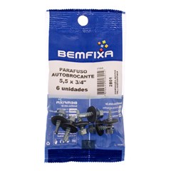 PARAFUSO P/TELHA 5 5X3/4” BROCANTE C/06PCS - BEMFIXA