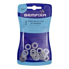 ARRUELA ZINCADA LISA 1/4 C/20PCS - BEMFIXA
