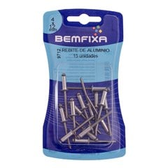 REBITE DE ALUMINIO 4.0X12 C/15PCS - BEMFIXA