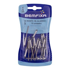 REBITE DE ALUMINIO 4.0X15 C/15PCS - BEMFIXA