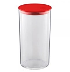 POTE PLASTICO ORGANIZADOR 1 9L TRANSPARENTE/VERMELHO - UZ. UTILIDADES