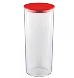 POTE PLASTICO ORGANIZADOR 2 5L TRANSPARENTE/VERMELHO - UZ. UTILIDADES
