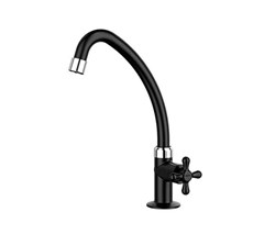 TORNEIRA PLASTICA PIA MESA BICA MOVEL 1/2 MARUJA PRETA - VIQUA