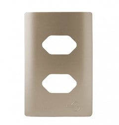 PLACA 4X2 P/TOMADA C/SUPORTE 2 PONTO HORIZONTAL CHAMPANHE - DICOMPEL