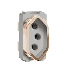 MODULO P/TOMADA 2P+T 10A CHAMPANHE/GOLD - DICOMPEL